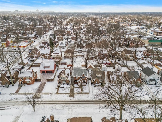 view of snowy aerial view