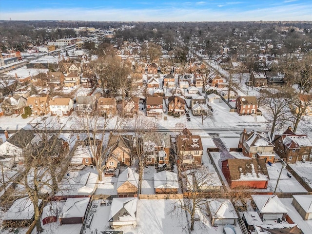 view of snowy aerial view