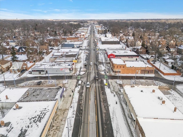 view of snowy aerial view