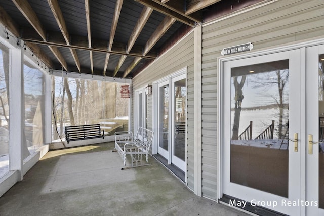 sunroom / solarium with french doors