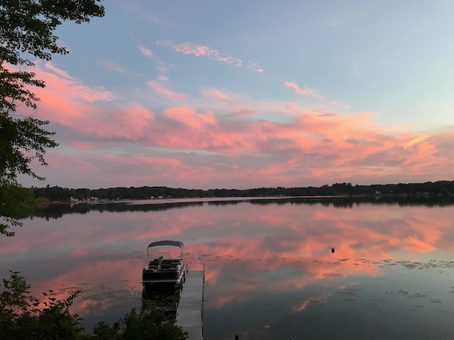 water view with a boat dock