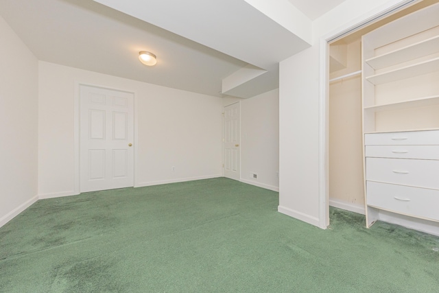 basement featuring carpet flooring