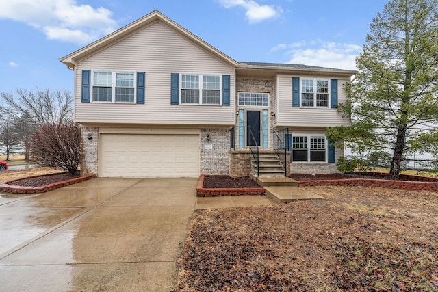 bi-level home with a garage