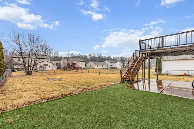 view of yard featuring a deck