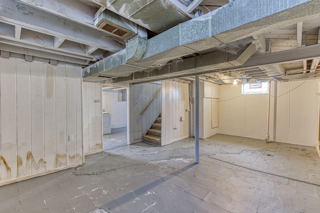 basement featuring washer / dryer