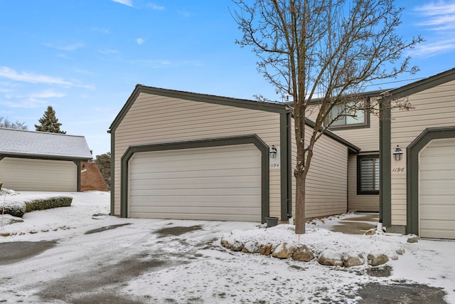 exterior space featuring a garage