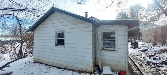 view of snowy exterior