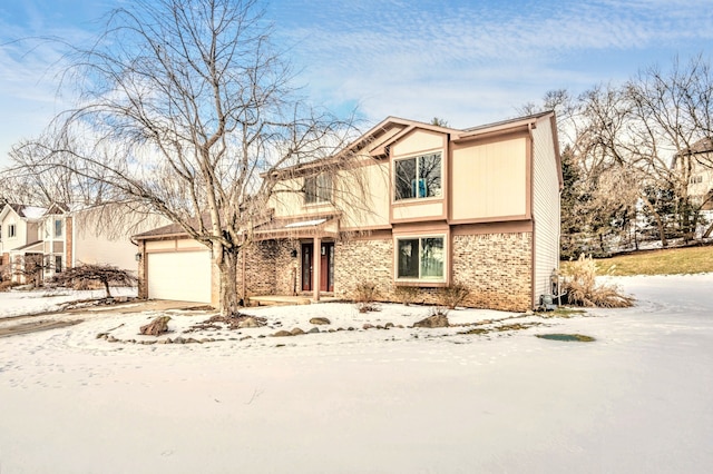 view of front of home with a garage