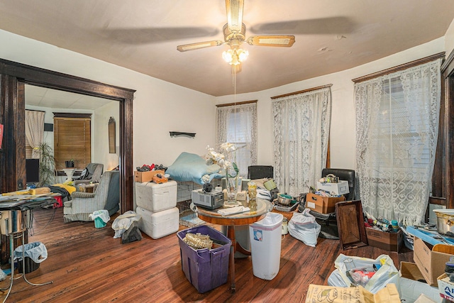 4013 Baldwin St, Detroit, MI 48214 - interior space with dark wood-type flooring and ceiling fan