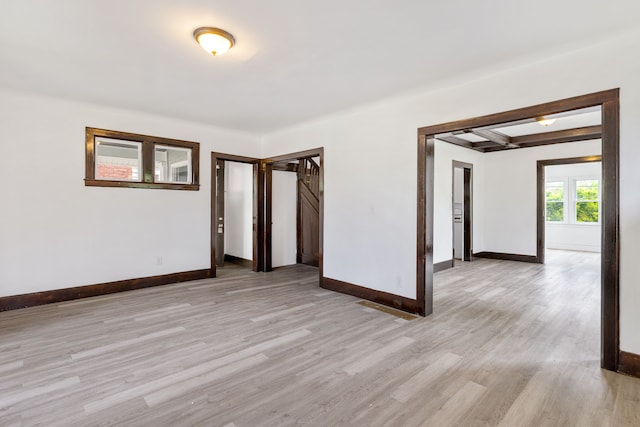 empty room featuring light wood-type flooring