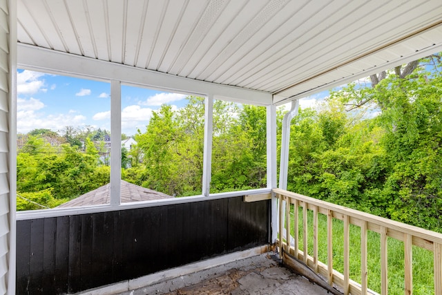 view of unfurnished sunroom