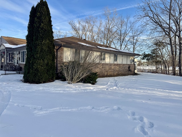 view of snowy exterior