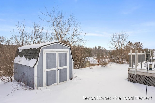 view of snow covered structure