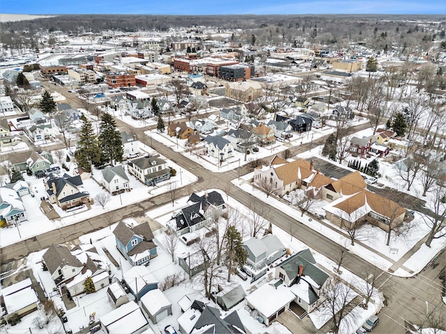 view of snowy aerial view