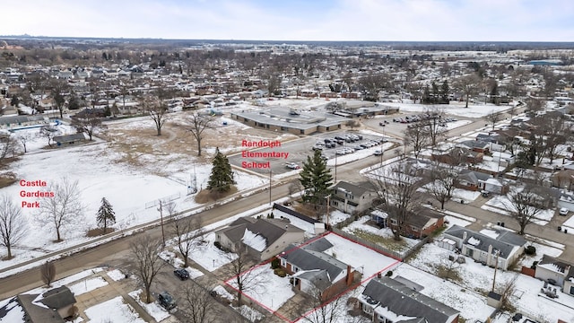 view of snowy aerial view