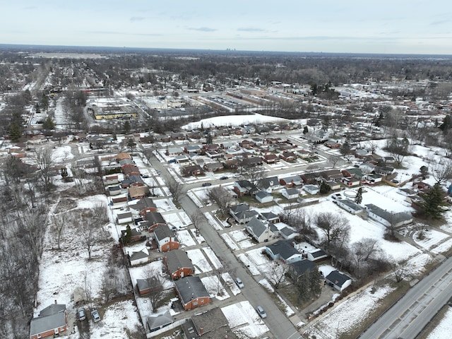 view of snowy aerial view