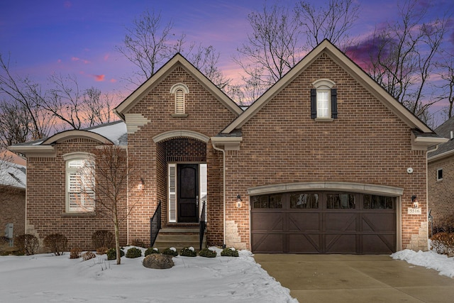 view of property featuring a garage