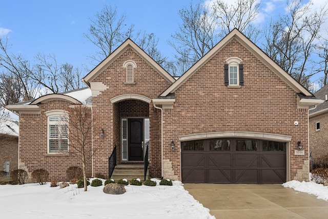 view of front property with a garage