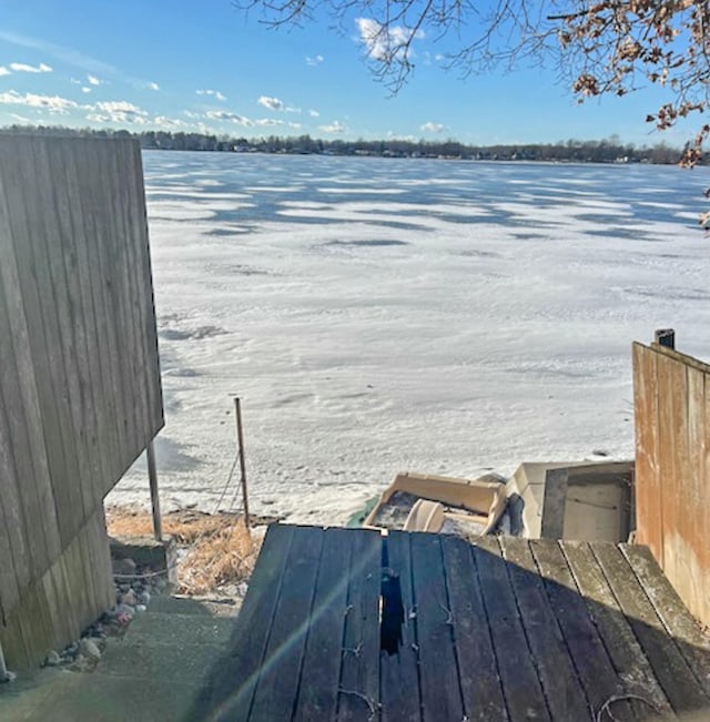 view of dock area