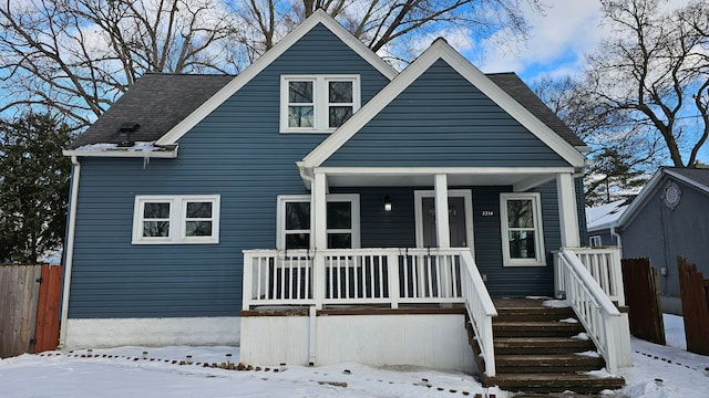 view of front of property with a porch