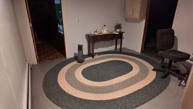 hallway featuring concrete floors