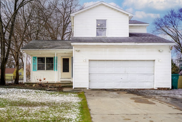 view of property featuring a garage