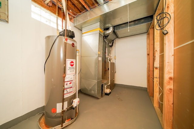 utilities featuring heating unit and water heater