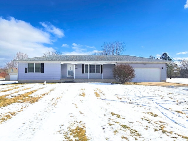 single story home with a garage