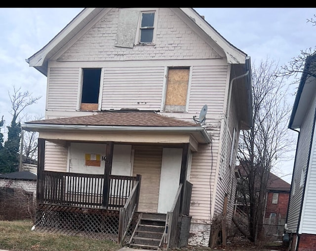 view of front of property with covered porch