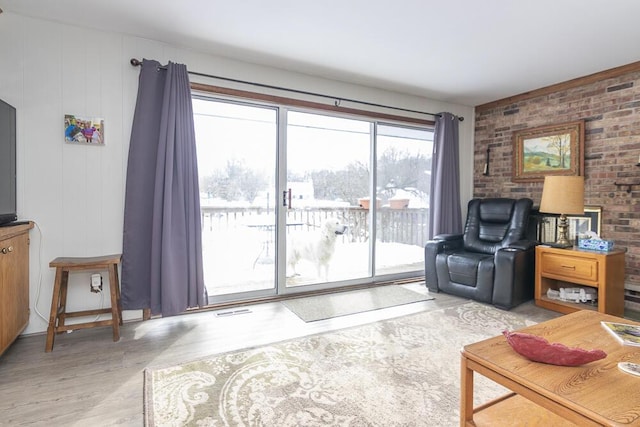 living room featuring light hardwood / wood-style floors