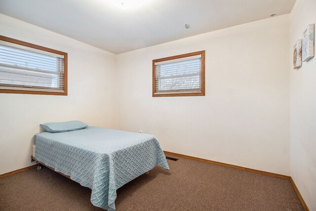 bedroom with carpet and multiple windows