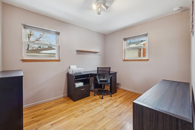 office featuring light hardwood / wood-style floors