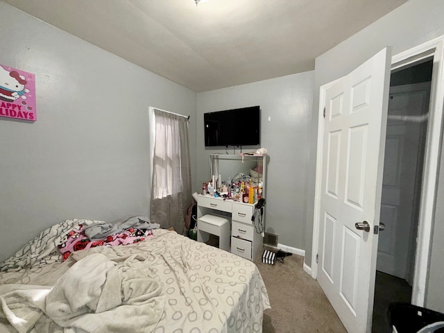 bedroom with carpet