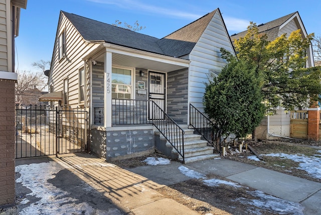 bungalow-style home with covered porch