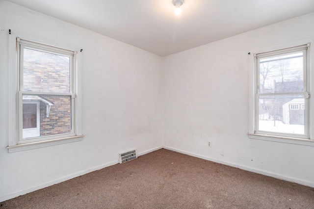 carpeted spare room featuring a healthy amount of sunlight