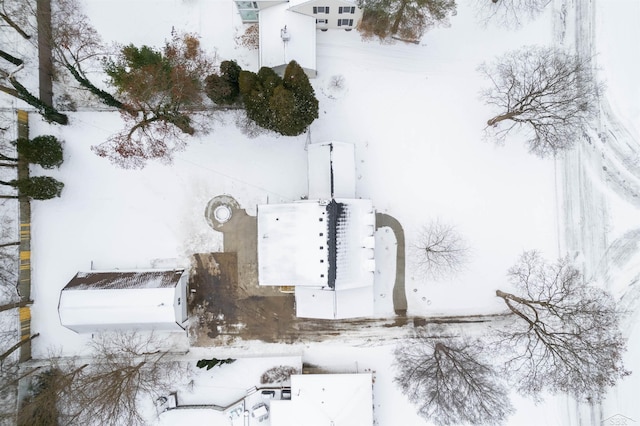 view of snowy aerial view