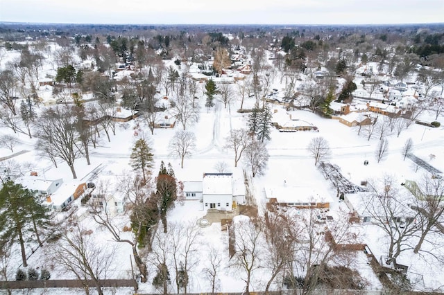 view of snowy aerial view