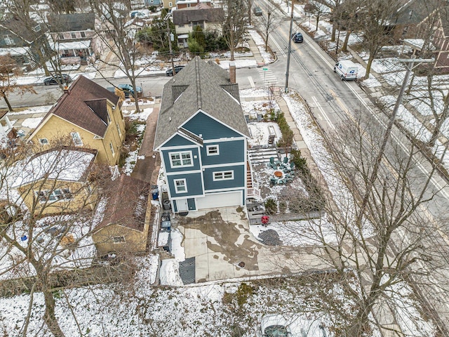 view of snowy aerial view