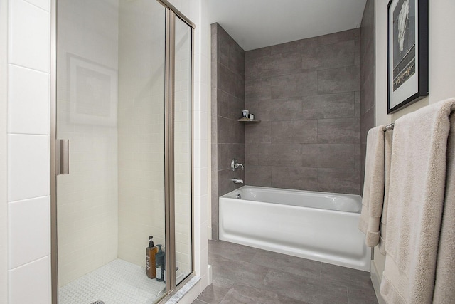 bathroom with independent shower and bath