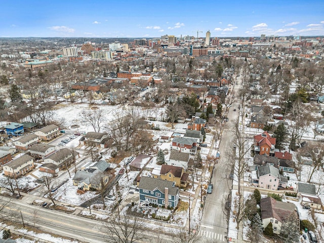 view of snowy aerial view