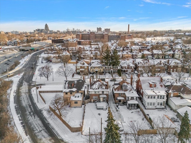 view of snowy aerial view