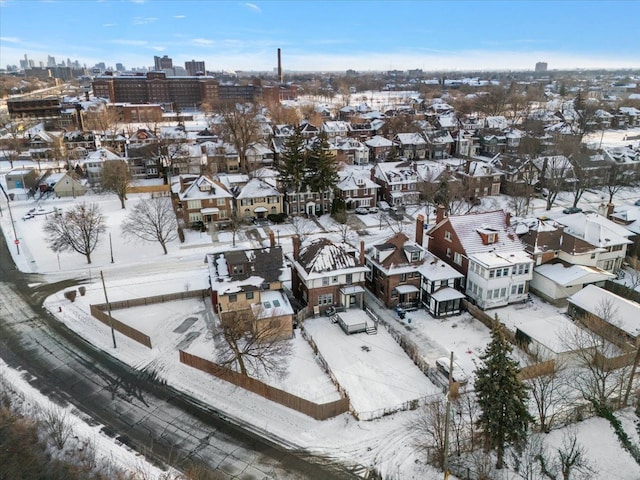 view of snowy aerial view