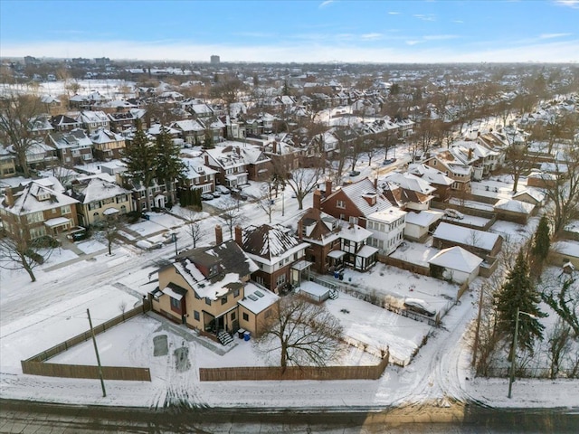 view of snowy aerial view