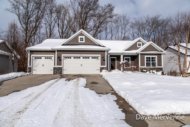 craftsman-style house with a garage