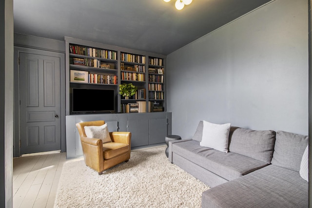 living room with light wood-type flooring