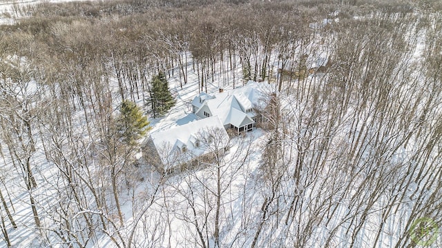 view of snowy aerial view