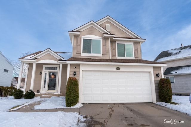 view of front of home featuring a garage