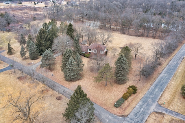 bird's eye view with a rural view