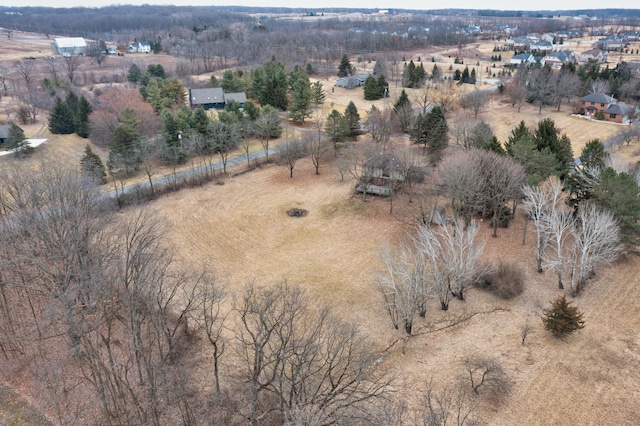 aerial view with a rural view