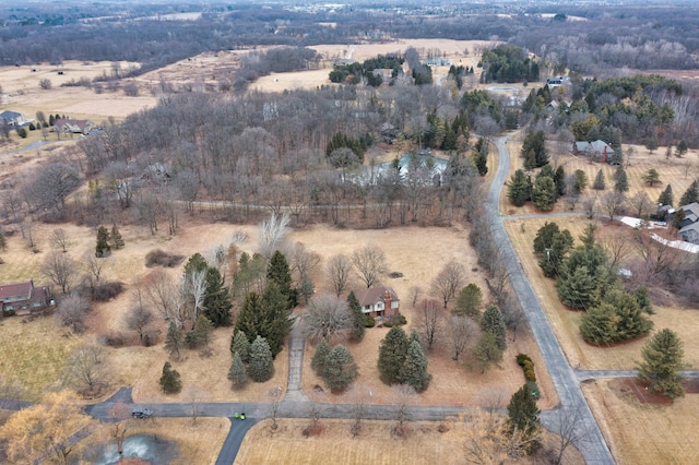 aerial view featuring a rural view